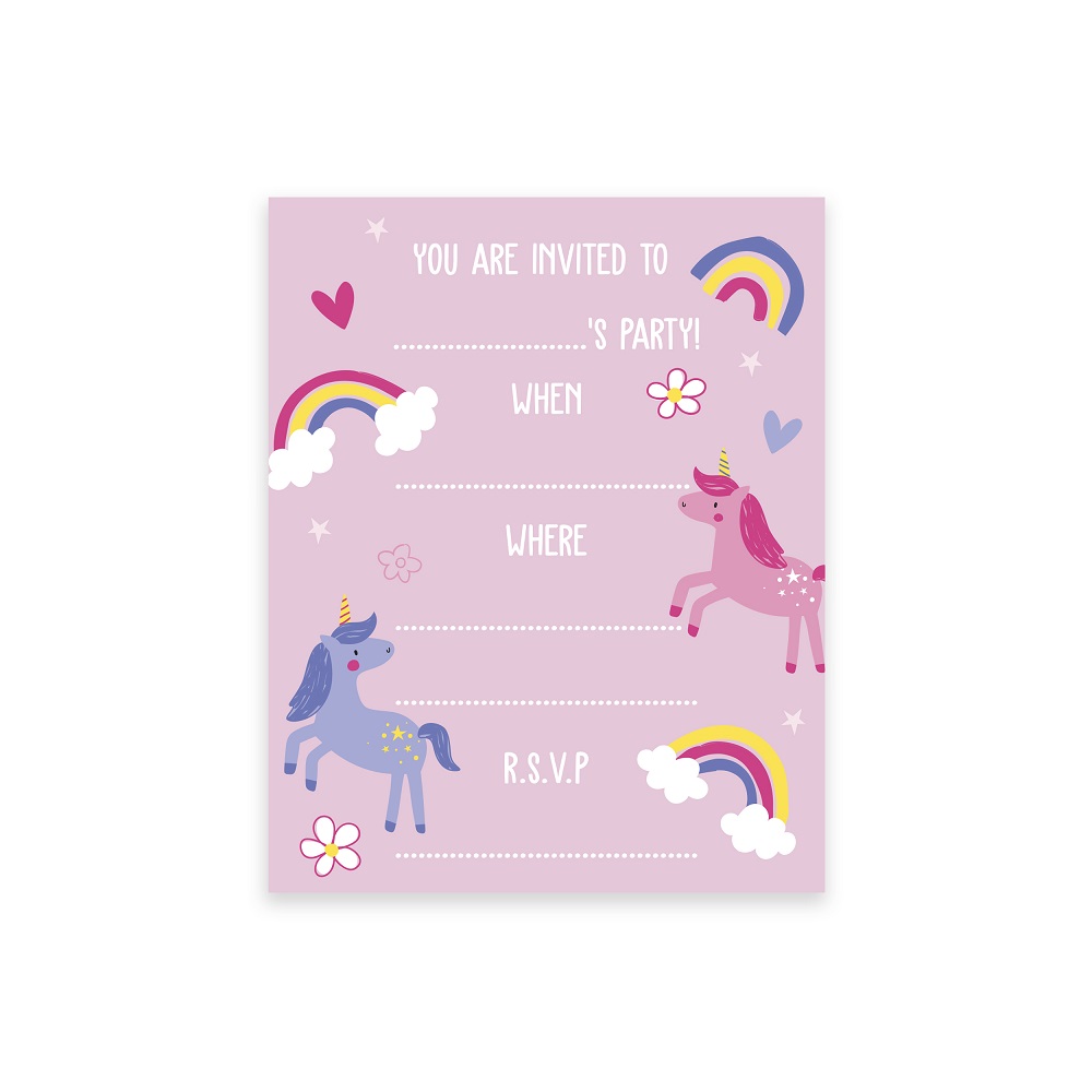 PARTY INVITES 20 UNICORN (33886-UPC)